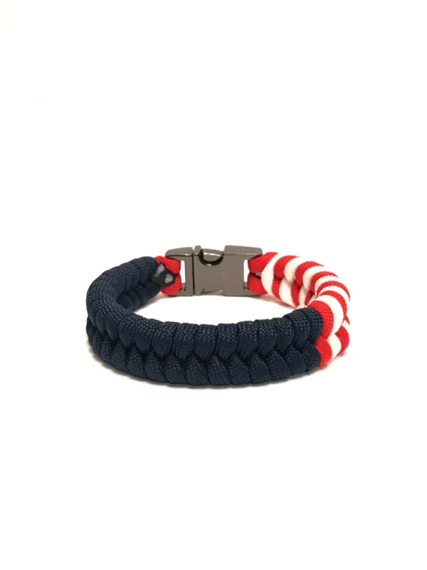 USA American Flag  Paracord Bracelet with Gun Metal Buckle - Image 6