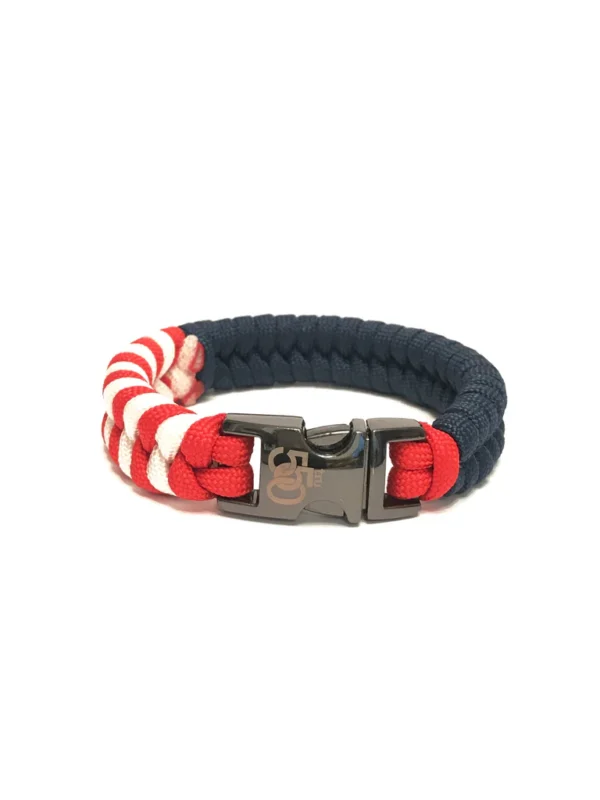USA American Flag  Paracord Bracelet with Gun Metal Buckle - Image 3