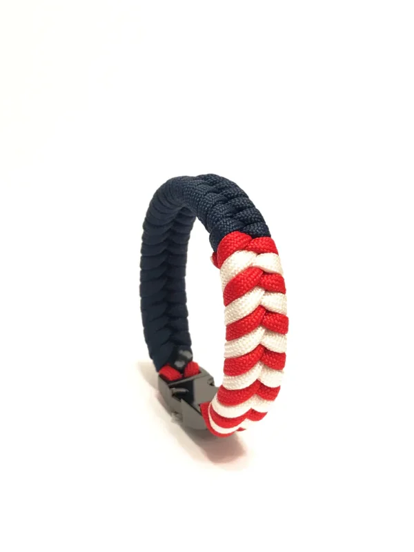 USA American Flag  Paracord Bracelet with Gun Metal Buckle - Image 2