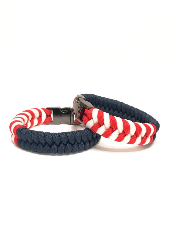 USA American Flag  Paracord Bracelet with Gun Metal Buckle - Image 7