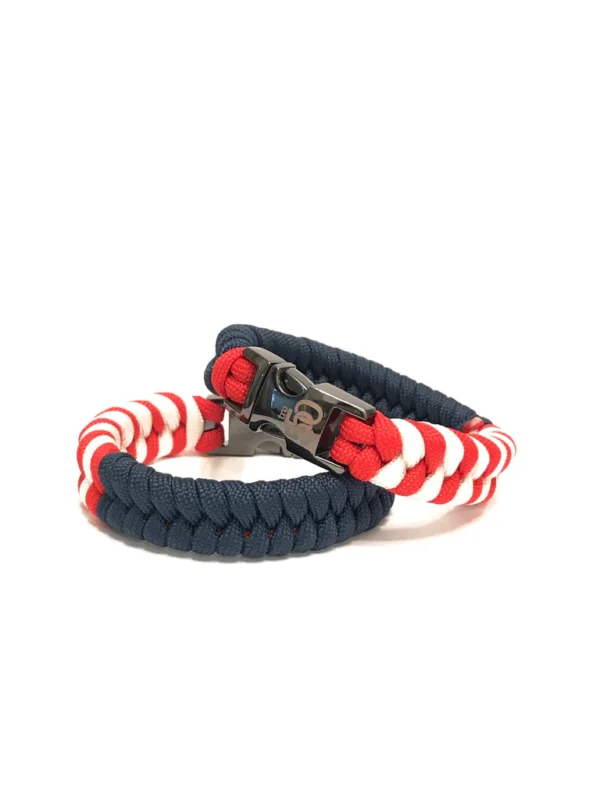 USA American Flag  Paracord Bracelet with Gun Metal Buckle - Image 4