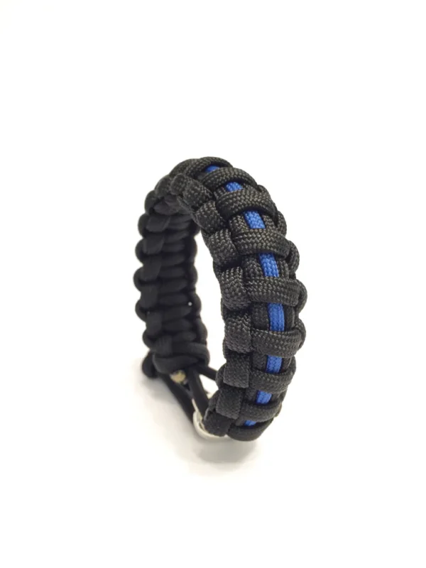 Thin Blue Line NYPD Mens Jewelry Paracord Survival Jewelry Bracelet - Image 2