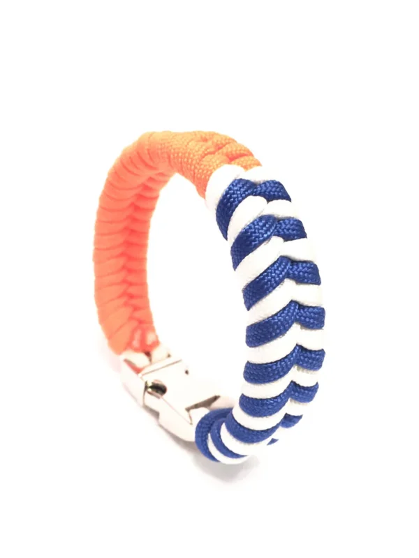 Mens Jewelry Team New York Sports Blue and White Stripe Paracord Survival Bracelet