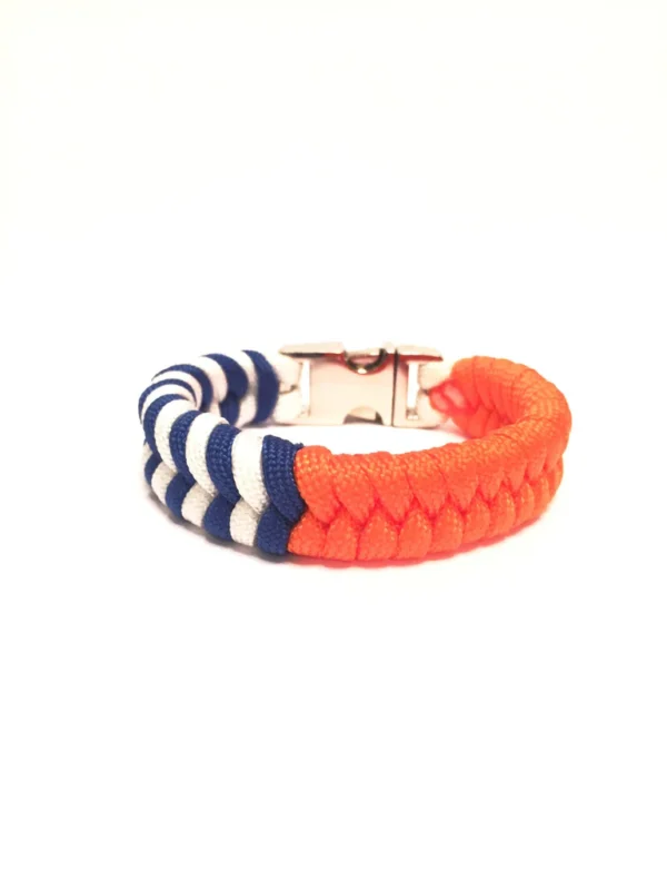 Mens Jewelry Team New York Sports Blue and White Stripe Paracord Survival Bracelet - Image 7