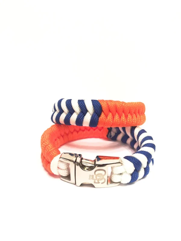 Mens Jewelry Team New York Sports Blue and White Stripe Paracord Survival Bracelet - Image 3