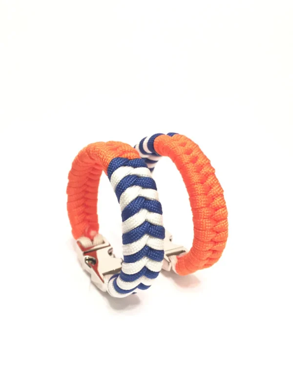 Mens Jewelry Team New York Sports Blue and White Stripe Paracord Survival Bracelet - Image 4