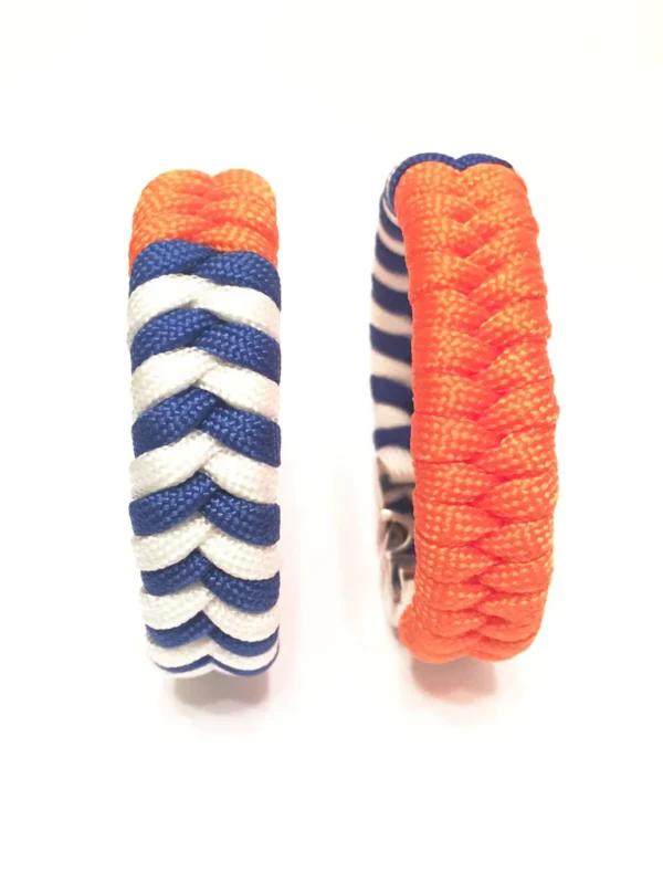 Mens Jewelry Team New York Sports Blue and White Stripe Paracord Survival Bracelet - Image 5