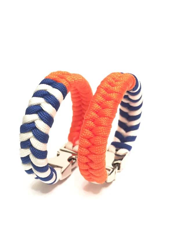Mens Jewelry Team New York Sports Blue and White Stripe Paracord Survival Bracelet - Image 6