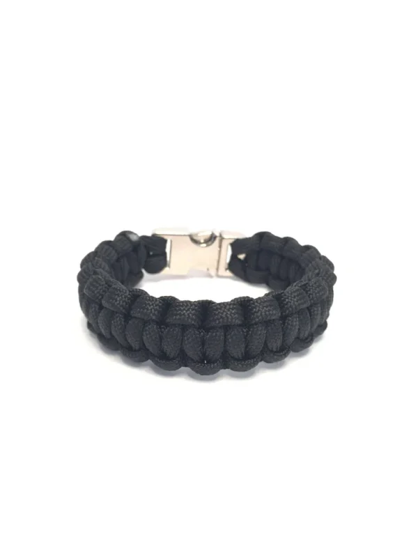 Mens Jewelry and Women Jewelry All Black Paracord Bracelet - Image 2