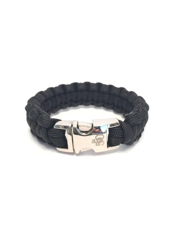 Mens Jewelry and Women Jewelry All Black Paracord Bracelet - Image 4
