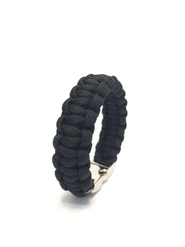 Mens Jewelry and Women Jewelry All Black Paracord Bracelet - Image 3
