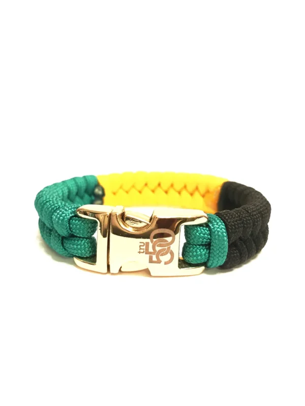 Jamaican Flag Mens & Women Paracord Bracelet Jewelry Flag of Jamaica with Gold Buckle - Image 3