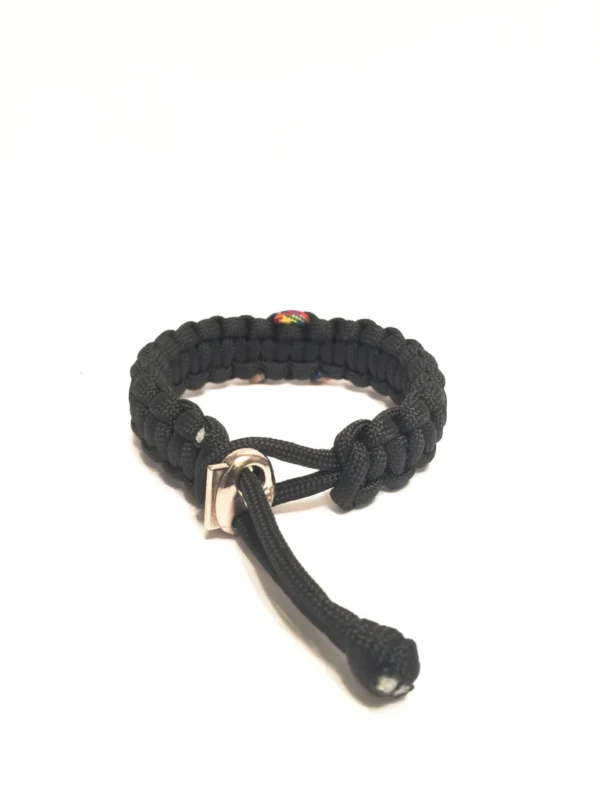 Autism Awareness Adjustable Black Paracord Bracelet - Image 2