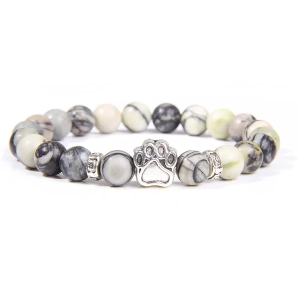 Natural Stone Beads Bracelet Dog Claw Paw Alloy Accessories Bloodstone Turquoises Agates Women Men Bracelets Child Cute Jewelry - Image 4