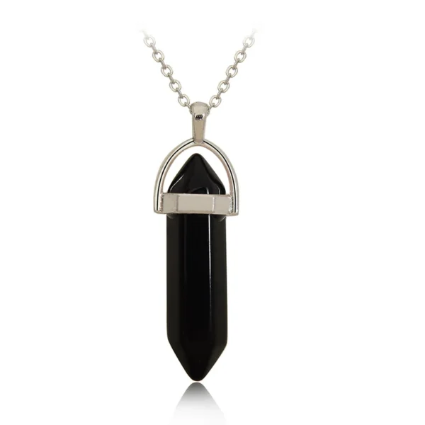 Natural Stone Column Pendant Necklace - Image 2