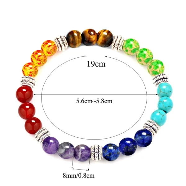 Natural Stone Beads Bracelet Amethysts Agates Beaded Bracelet Seven Chakra Yoga Energy Bracelets for Women Men Fashion Jewelry - Image 3