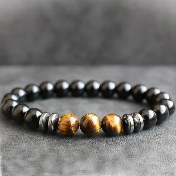 Natural Hematite Lava Stone Beads Bracelets Men Minimalist Classic Distance Bracelet Fashion Jewelry Gift Male Accessories - Image 2