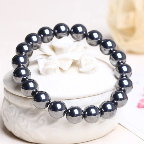 Natural Stone Terahertz Bead Bracelet Men Women Magnet Bracelets Semiprecious String Beads Jewelry Birthday Gift Good For Health
