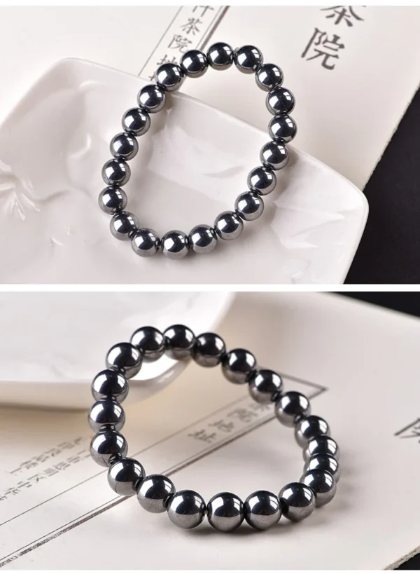 Natural Stone Terahertz Bead Bracelet Men Women Magnet Bracelets Semiprecious String Beads Jewelry Birthday Gift Good For Health - Image 4