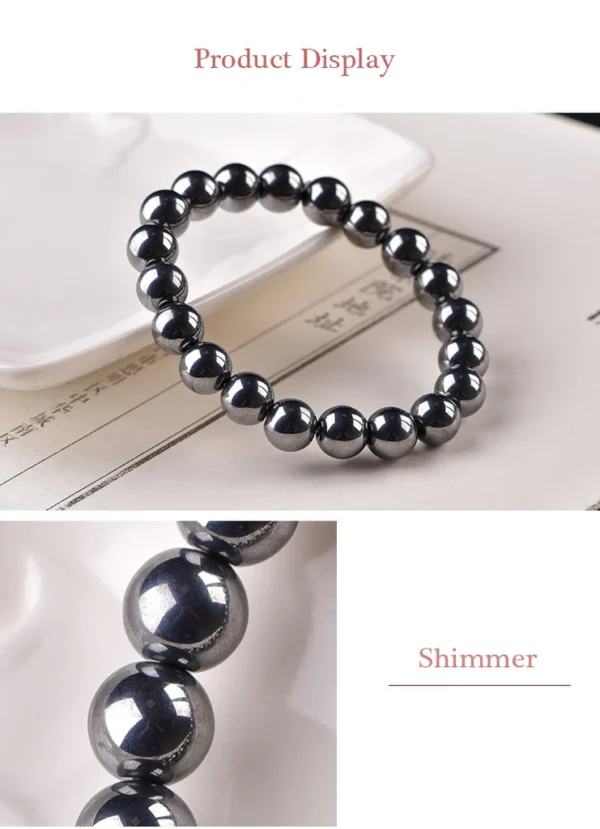 Natural Stone Terahertz Bead Bracelet Men Women Magnet Bracelets Semiprecious String Beads Jewelry Birthday Gift Good For Health - Image 2