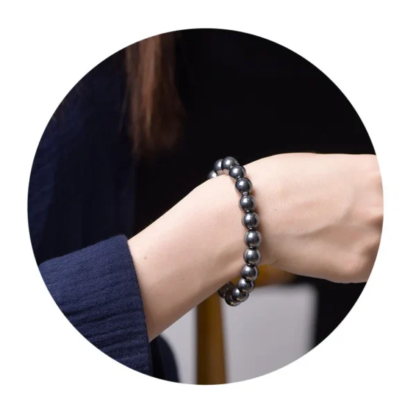 Natural Stone Terahertz Bead Bracelet Men Women Magnet Bracelets Semiprecious String Beads Jewelry Birthday Gift Good For Health - Image 3